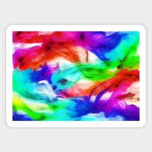 Flowing Rainbow of Silk Sticker